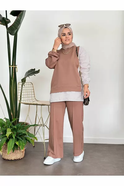 Рубашка Line Двойной костюм Кофе