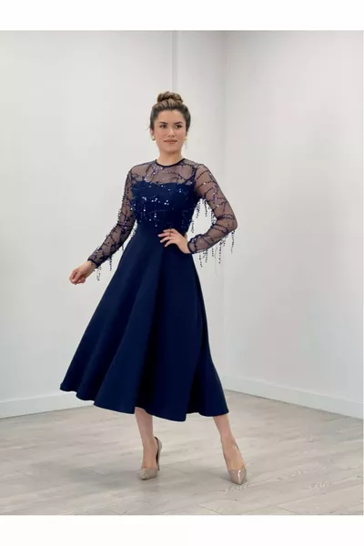 أعلى مهدب الترتر أسفل نسيج مزدوج ميديبوي اللباس