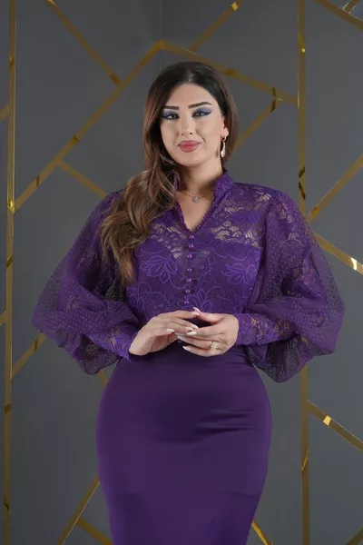 Lycra Lace Bottom Scuba Speciaal Design Jurk