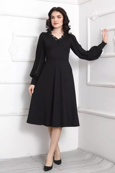 فستان طويل الطول بأكمام شيفون أمامية لامعة