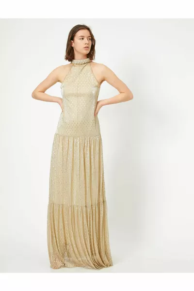 Women's Yellow Ruffle Detailed Dress