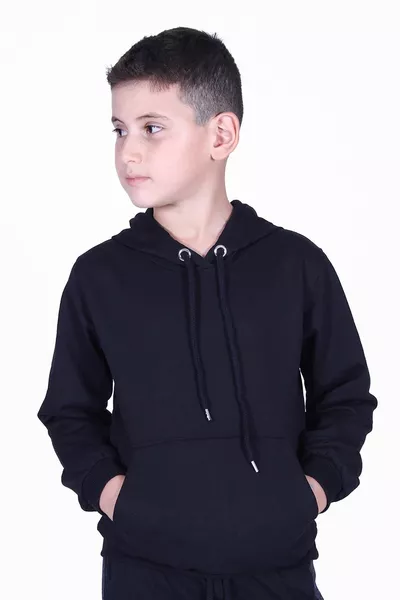 Суитшърт с качулка и джоб тип кенгуру