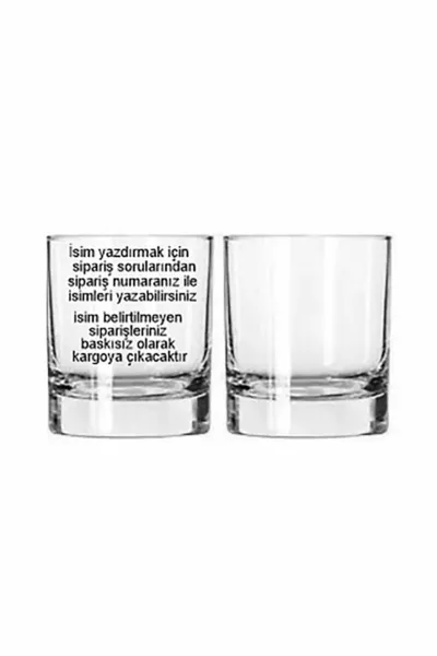 Printed Named Whiskey Glass Set of 2 