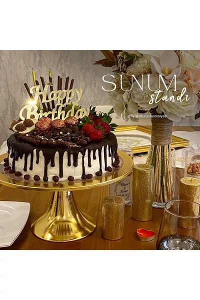 Gouden Taartstandaard met Voet Rond Voet Dessertaanduiding voor Cake en Taart Geschikt voor Bruiloft