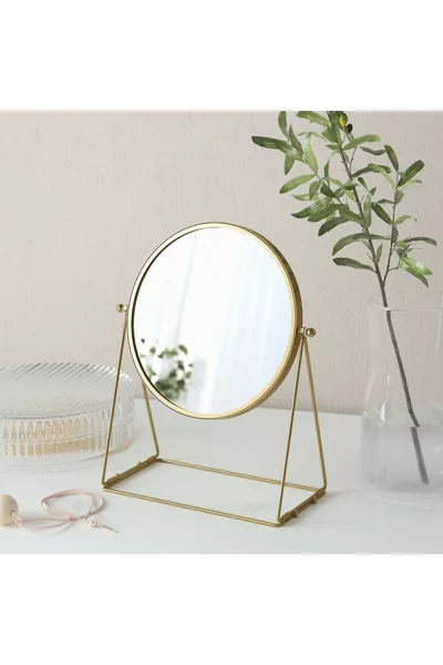 Double-Sided Magnifying Mirror Diameter:  cm Stand Makeup Mirror Table Mirror High Quality