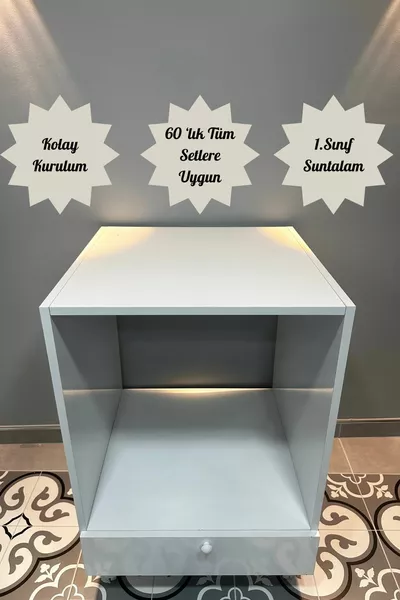 Built-in Cabinet with Legs, Built-in Module Cabinet, Oven and Stove Cabinet, White with Legs - Covered Top, Countertop Set