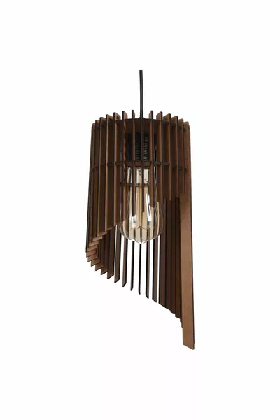 Single Pendant Fulya Rustic Wooden Chandelier