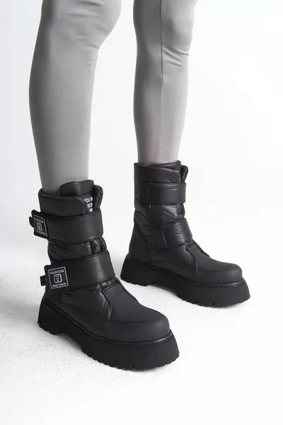 ELISA klittenband water- en koudebestendige parachutestof huid vrouwen laarzen ST zwart