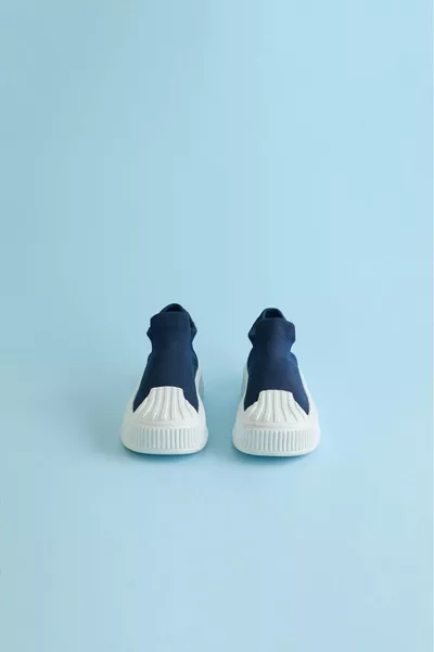 أحذية أطفال العودة إلى المدرسة أحذية كحلي أزرق-أبيض