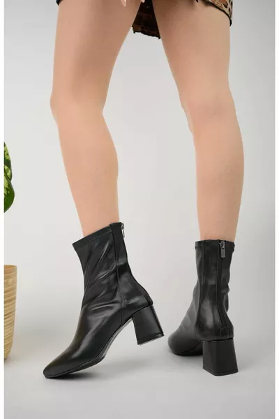 Stivali con tacco da donna con cerniera Darja Guaranteed Pointed Toe Back