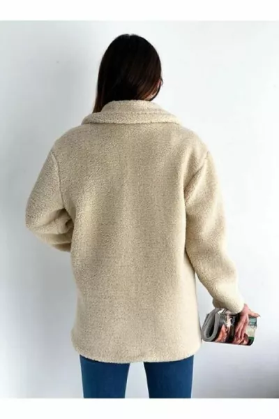 Manteau en peluche à quatre boutons non doublé