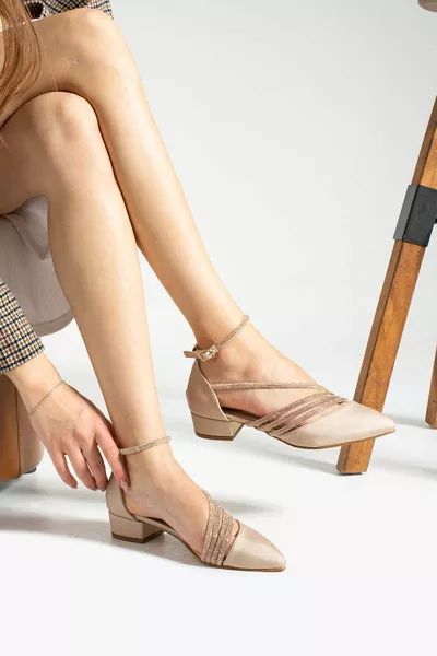 Ten Stone Detailed 3 Cm Evening Dress Shoes