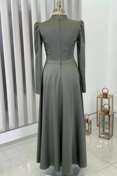 Stone Mina Evening Dress - Khaki