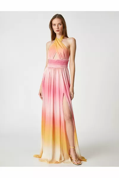 Rosa gemustertes Damenkleid FW