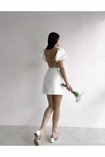 Robe décolletée à manches pastèque