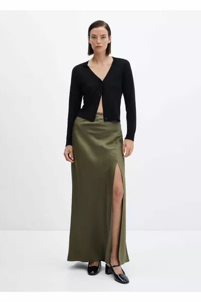 Satin Skirt with Side Slit