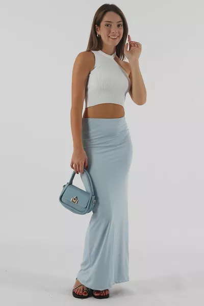 Blue Maxi Basic Skirt 