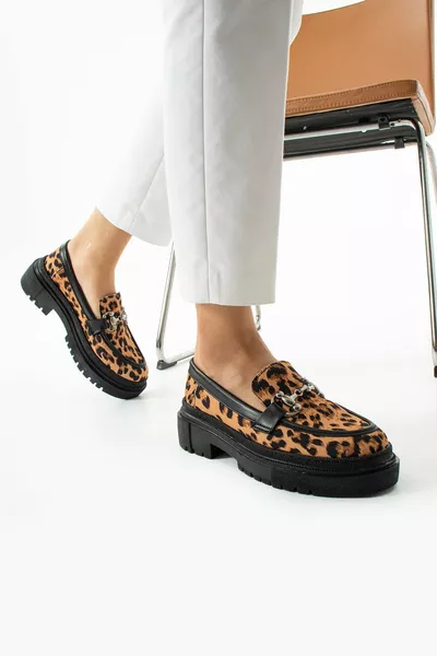 Mocassins Chaussures décontractées avec chaîne de semelle épaisse