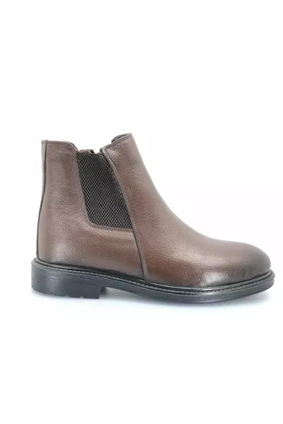 أحذية  ٪ جلد طبيعي أحذية تشيلسي للرجال بني