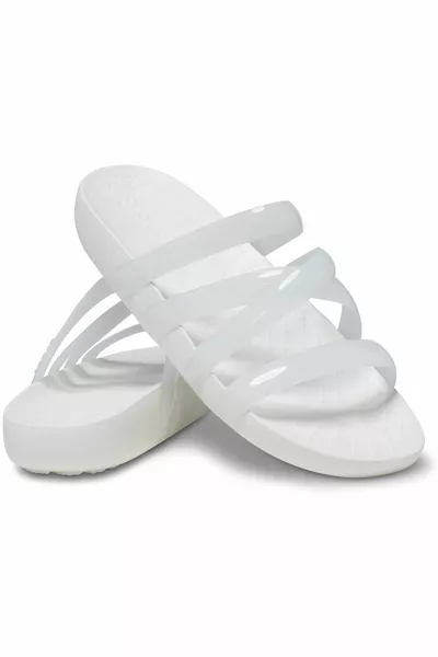 SplashGlossy Strappy  Pantoufles blanches pour femmes