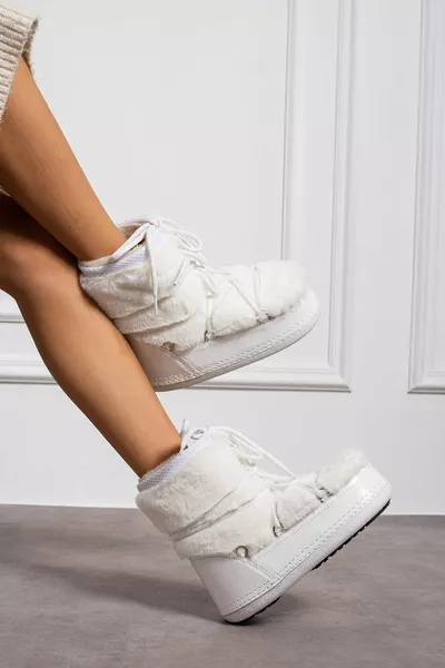 Stivali da Neve Moon da Donna Miel Bianco Piumato