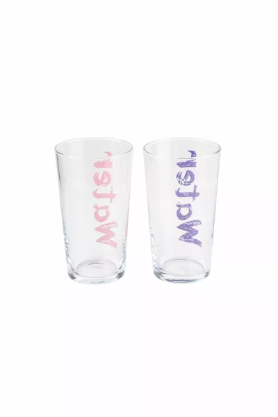 Wasserglas  ml 2er-Set - Pink & Lila