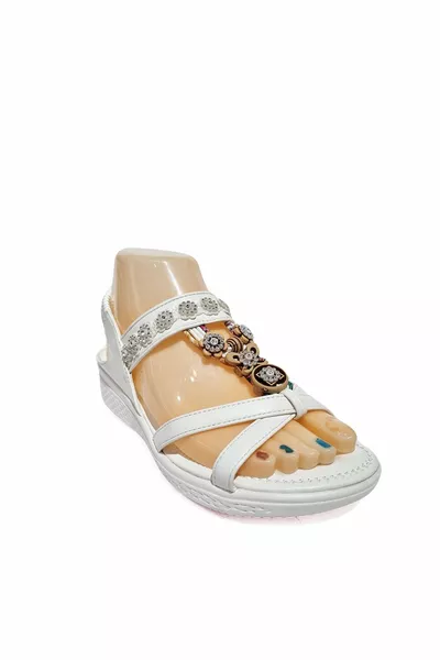 Summer Women Pattern Stone Orthopedic Casual Stylish White Sandals