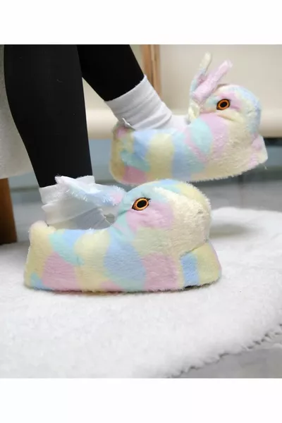 ДЪГОВИ ПЛЮШЕНИ БОТУШИ ЗА КЪЩА СЪС ЗАЕШКА ФИГУРА PANDIG PANDUF