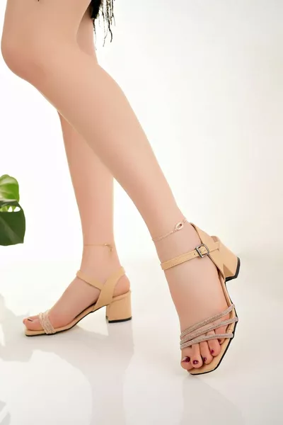 Padded Heel Three Band Stone Nut Women's Shoes