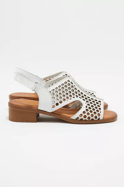 Women's Leather Sandals White 