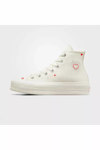 Chuck Taylor All Star Lift Platform k Heart Kadın Krem Sneaker