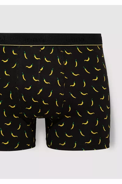 Черные боксёры с принтом перца 