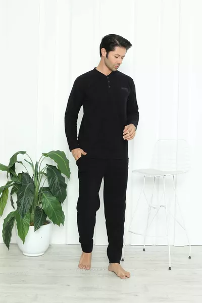 Men's Hooded Winter Fleece Pajama Set 