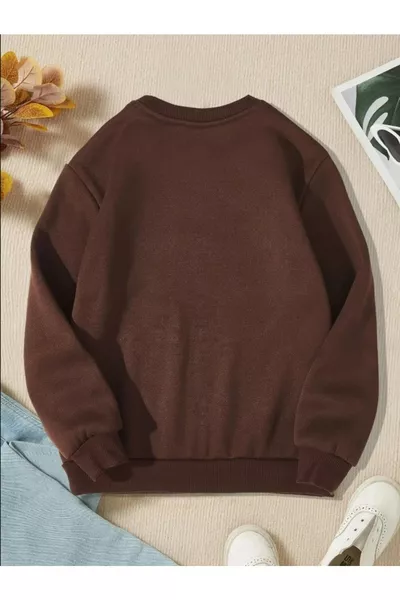 نيويورك- تيشيرت سويت شيرت سميك مطبوع للأطفال الأولاد والبنات