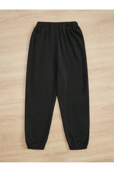 Pantaloni della tuta unisex blu scuro con stampa a tasche 