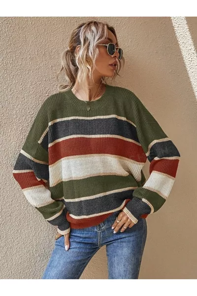 Maglione a righe da donna