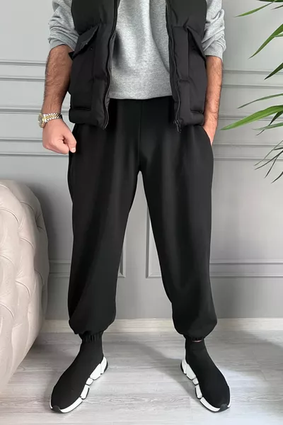 بنطال رياضي شتوي واسع للرجال والنساء بنمط جوجر بشريط شاردون