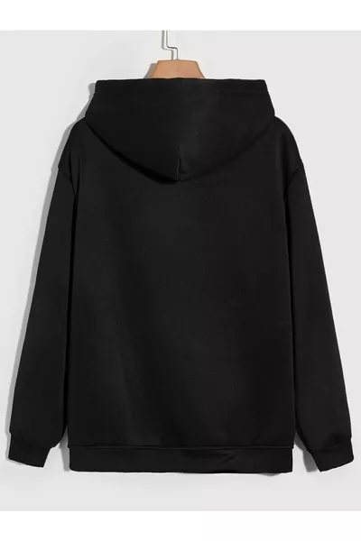 سويت شيرت واسع بغطاء للرأس بسحّاب