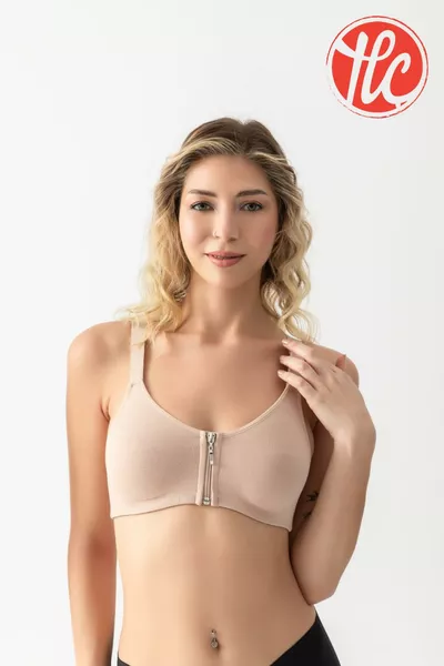 Gallipoli  Women's Cotton Front-Open Wireless Bralette Sports Medical Bra