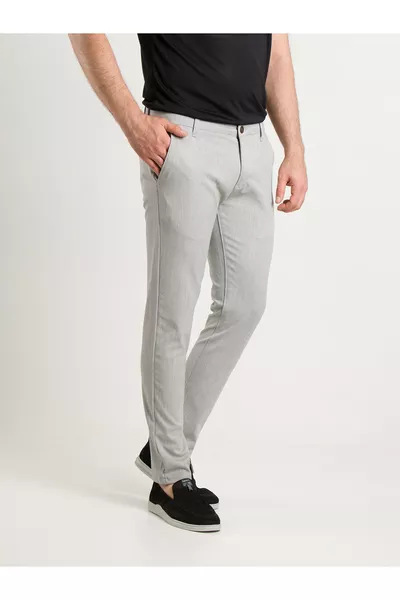 Men's Light Gray Canvas Linen Pants