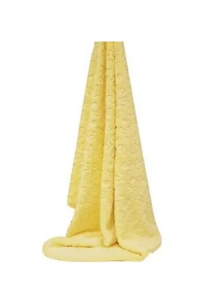 Кремаво жълто плюшено бебешко одеяло Embos  см