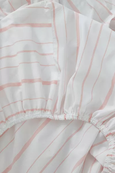 Комплект чаршафи с ластик на райета, памучен - с калъфки за възглавници, единичен - двойно - голям