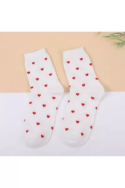 Heart Pattern Women's Ankle Socks 5 Pairs