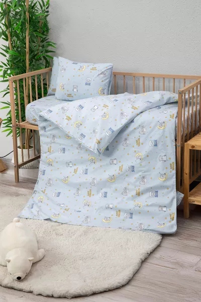 Baby % Cotton Dream Sweet Baby Bedding Set - Blue