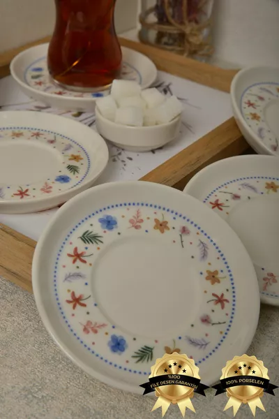 Dalya Set of 6 Porcelain Tea Saucers cm Off-White