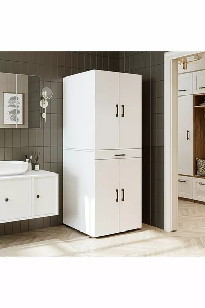 Badekamerskast met deur voor wasmachine en droger  cm