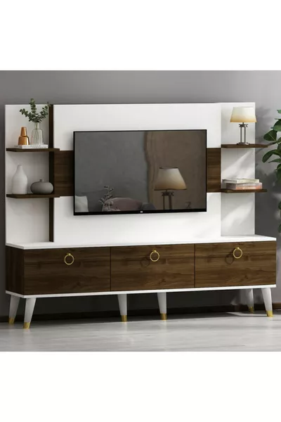 Opus TV Unit Walnut White