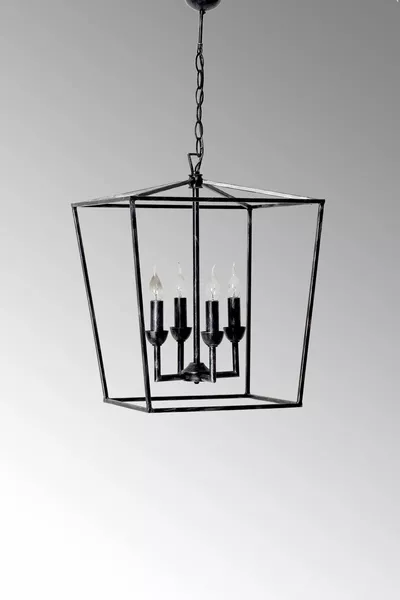 Cage Black Metal Body Rustic Design Luxury Chandelier