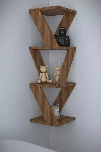 BR Декоративен ъглов рафт за стена