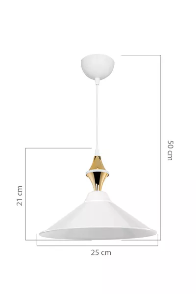 Maya Karo White/Gold Single Dining Room Living Room Chandelier for Kitchen